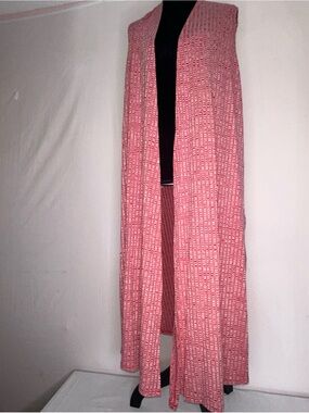 LuLaRoe Joy Red and White Duster Vest  - XL